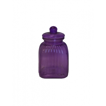 Βάζο ριγέ με καπάκι μωβ 3.3L 16Χ27