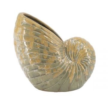 Artekko Glazed Πράσινο Κεραμικό Κασπό Κοχύλι (30.5x30.5x15.5)cm