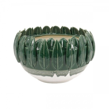 Artekko Glazed Πράσινο Κεραμικό Μπολ (27.5x27.5x18)cm