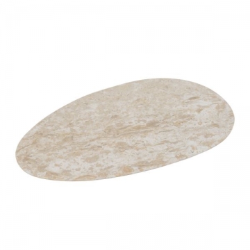 Artekko Marble Μπεζ Μαρμάρινη Πιατέλα (30x17x1)cm