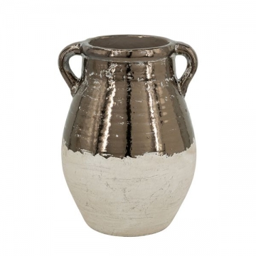 Artekko Candia Βάζο από Τερακότα σε Μπρονζέ με Μπεζ (24.5x24.5x33)cm