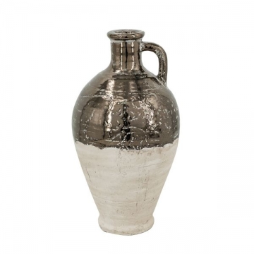 Artekko Candia Βάζο από Τερακότα σε Μπρονζέ με Μπεζ (20x20x38)cm
