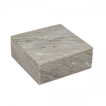 Artekko Marble Γκρι Μαρμάρινο Διακοσμητικό Κουτί Κοσμηματοθήκη (20x20x7.8)cm