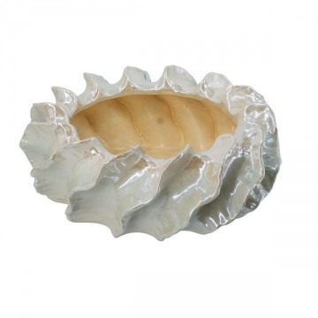 Artekko Glazed Μπεζ Κεραμικό Βάζο (40x40x15)cm