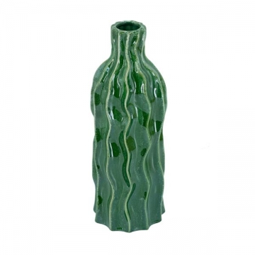 Artekko Glazed Πράσινο Κεραμικό Βάζο (12.5x12.5x36)cm