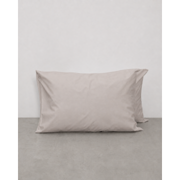 Microsilk Μονόχρωμο Ζεύγος Μαξιλαροθήκες Oscar 50x70cm 50x70cm Γκρι - Μπεζ