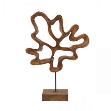 Artekko Woody Καφέ Διακοσμητικό Γλυπτό από Ξύλο Teak (55.1x15x80)cm