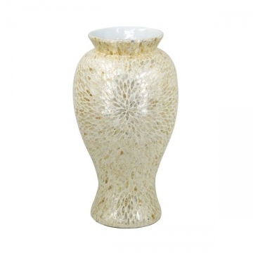 Artekko Ivory Εκρού Βάζο από Μπαμπού και Capiz (34x34x61)cm