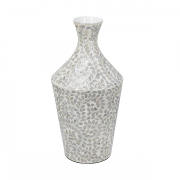 Artekko Ivory Γκρι Βάζο από Μπαμπού και Capiz (30x30x61)cm