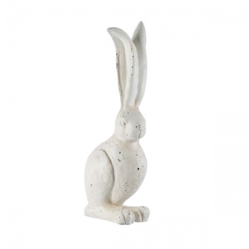 Artekko Rabbit Διακοσμητικός Λαγός από Μαγνήσιο σε Λευκή Πατίνα (21x13x47)cm