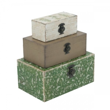Artekko Box Πολύχρωμα MDF Διακοσμητικά Κουτιά Κοσμηματοθήκες (19x31x14)cm 3pcs