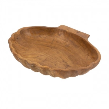 Artekko Woody Καφέ Διακοσμητική Πιατέλα από Ξύλο Teak (30x25x3)cm