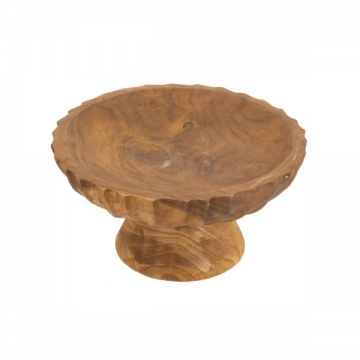 Artekko Woody Καφέ Διακοσμητική Πιατέλα από Ξύλο Teak (20x20x10)cm