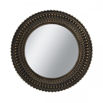 Artekko Mirror MDF Καθρέπτης Τοίχου σε Μαύρο με Χρυσό (67x3x67)cm
