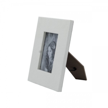 Artekko Lisa MDF Κορνίζα με Λευκό Τεχνόδερμα για Φωτογραφία 3.5x5.5" (19x2x24)cm