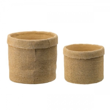 Artekko Knitt Μπεζ Τσιμεντένια Κασπώ (37x37x32)cm 2pcs