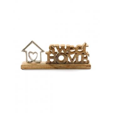 Διακοσμητικό "SWEET HOME" Αλουμίνιο/mango 30X15X5cm