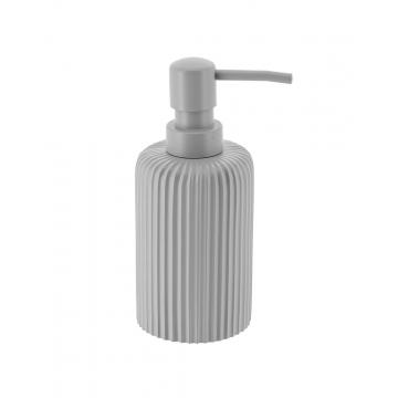 Dispenser μπάνιου polyresin ριγέ cement γκρι 230ml/7x17cm