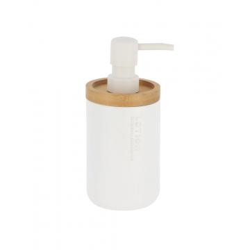Dispenser polyresin λευκό με bamboo 7.5x17.5cm