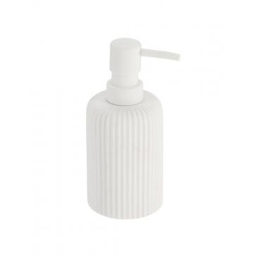 Dispenser polyresin λευκό ριγέ 230ml/7x17cm