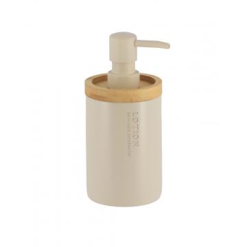 Dispenser polyresin μπεζ με bamboo