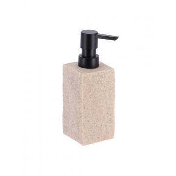 Dispenser polyresin τετρ.stone μπεζ 260ml/6x18 cm