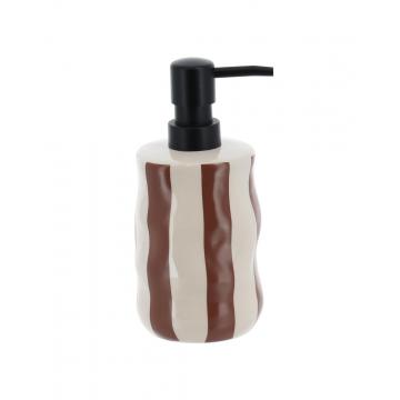 Dispenser stoneware "MOCHA STRIPES" 350ml/8,1x18,5cm