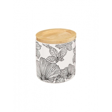 Δοχείο κεραμ.με ξύλινο καπάκι blackflora