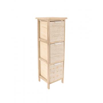 Έπιπλο μπάνιου 3συρτάρια φυσικό/λευκό 25x25x77cm