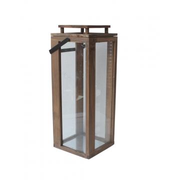 Φανάρι ξύλινο καφέ 18X18X48.5cm