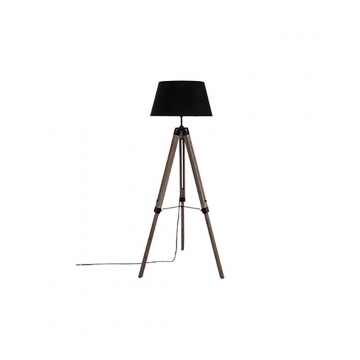 Φωτιστικό δαπέδου τρίποδο 145εκ. μαύρο καπέλο