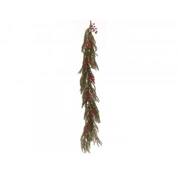Γιρλάντα πράσινη με berries H150cm