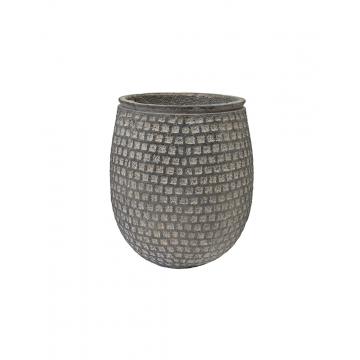 Γλάστρα cement cube αν.γκρι Φ24,5Χ28