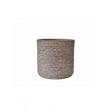 Γλάστρα fibreclay brick αν.καφέ χρ.Φ25Χ24