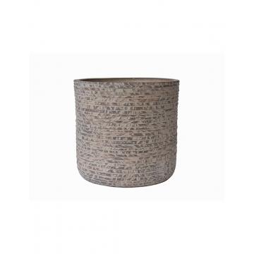 Γλάστρα fibreclay brick  αν.καφέ χρ. Φ33Χ31,5