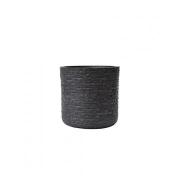 Γλάστρα fibreclay brick μαύρο χρ. Φ25Χ24
