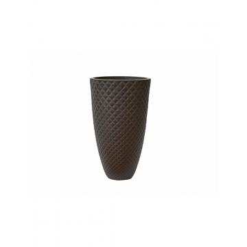 Γλάστρα fibreclay diamond καφέ χρ. Φ30Χ50