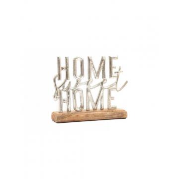 HOME SWEET HOME αλουμίνιο/mango βάση 33Χ29Χ5CM