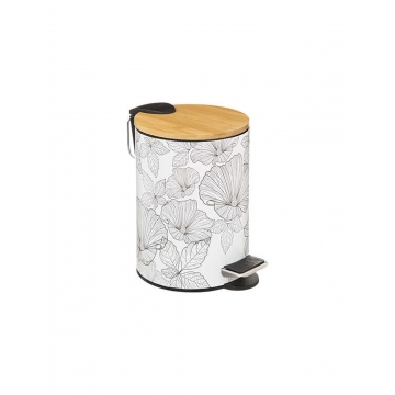 Κάδος απορ.blackflora  με καπάκι ξύλινο softclose  3Lt