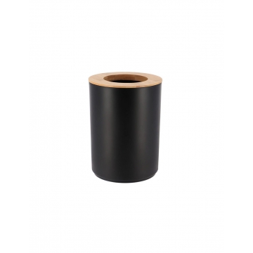 Κάδος απορ.πλαστικός μαύρος  με bamboo 5LT/18.5x24cm