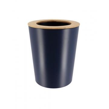 Κάδος αποριμμάτων μεταλ./καπάκι bamboo 5lt μπλε