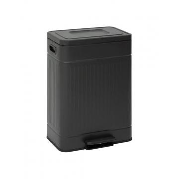 Κάδος απορριμμάτων μαύρος μεταλ. 2x30l/45,5 x 36,5 x 67 cm