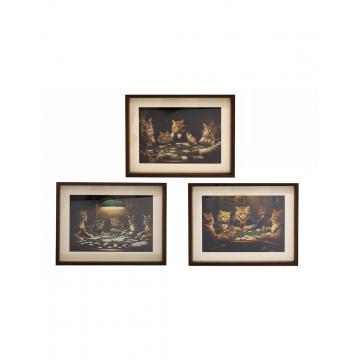 Κάδρο "CATS POKER" 3σχέδια 30x40 cm