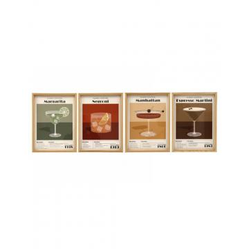Κάδρο "Coctails" 4σχέδια 30x40cm