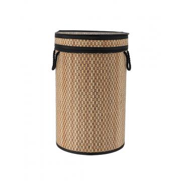 Καλάθι απλύτων bamboo φυσικό/μαύρο  Φ35 H55 cm