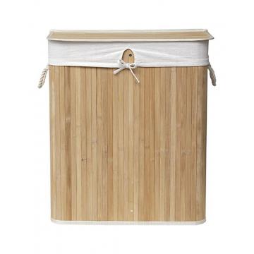 Καλάθι απλύτων bamboo με χώρισμα 32x52x63cm