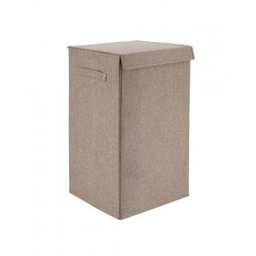 Καλάθι απλύτων με καπάκι  υφασμ.taupe 35X35X60