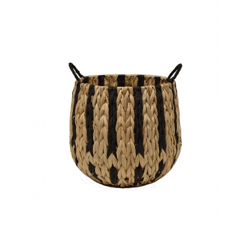 Καλάθι κασπώ ψάθινο black stripes 25X27