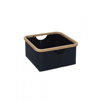 Καλάθι πολυπ.μαύρο με bamboo  28,8Χ28,8Χ15