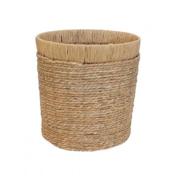 Καλάθι ψάθινο φυσικό/μεταλ.σκελ. Φ40Η40cm